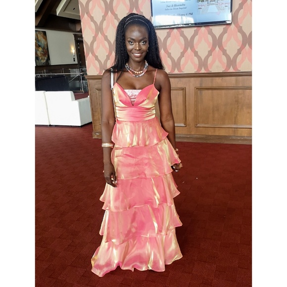 Ruffle Tier Gown + matching Bandeau Top - Picture 2 of 6